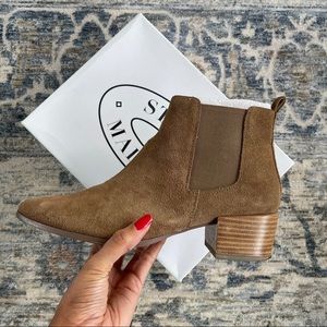 Steve Madden | Tan Suede Ankle Booties Block Heel